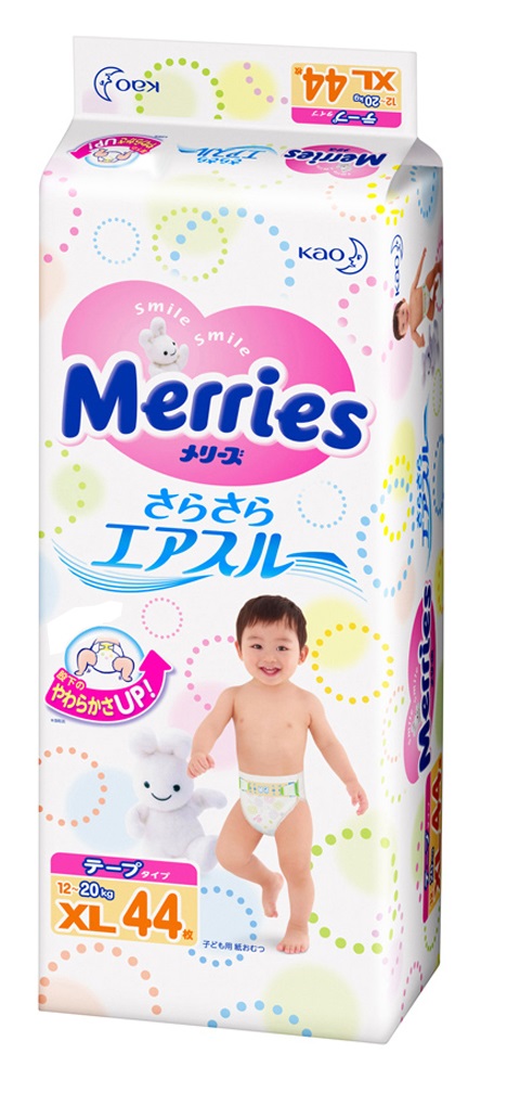 Подгузники Merries XL (12-20кг) 44шт в магазине Везет Маме