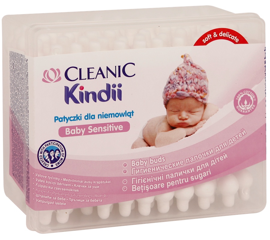 Ватные палочки Cleanic Kindii детские 60шт от магазина www.vezetmame.ru