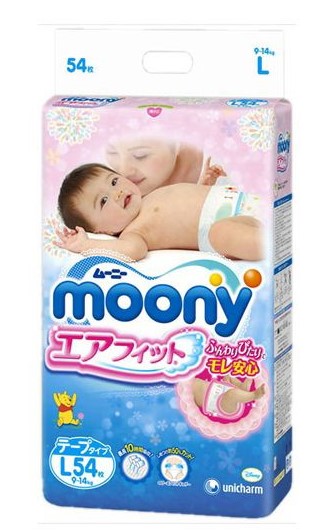 Подгузники Moony L (9-14кг) 54шт в магазине Везет Маме