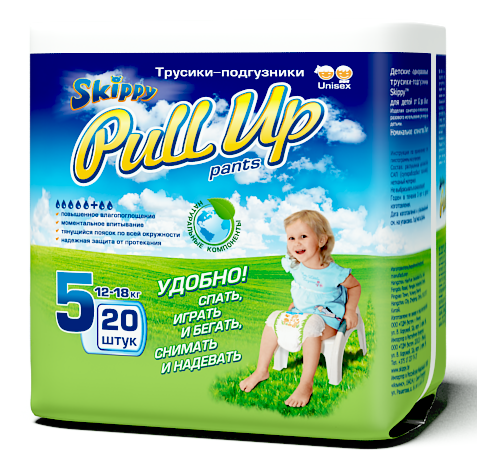 Трусики Skippy Pull Up рр5 (12-18кг) 20шт в магазине Везет Маме